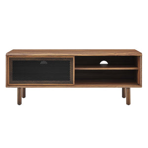 Modway Furniture Kurtis 47" TV Stand by Modway - Sleek Industrial Design with Mesh Doors for Modern Media Storage Walnut EEI-6233-WAL