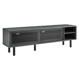 Modway Furniture Kurtis 60" TV Stand by Modway - Industrial Chic Design with Sliding Doors, Easy Cable Management & Storage Charcoal EEI-6234-CHA