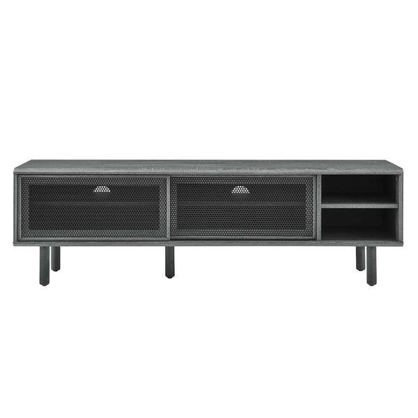 Modway Furniture Kurtis 60" TV Stand by Modway - Industrial Chic Design with Sliding Doors, Easy Cable Management & Storage Charcoal EEI-6234-CHA