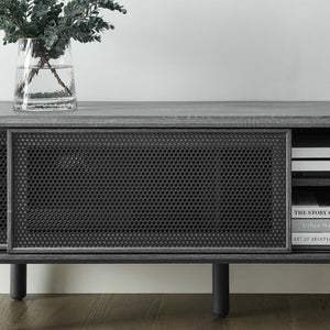 Modway Furniture Kurtis 60" TV Stand by Modway - Industrial Chic Design with Sliding Doors, Easy Cable Management & Storage Charcoal EEI-6234-CHA