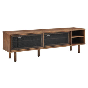 Modway Furniture Kurtis 60" TV Stand by Modway - Industrial Chic Design with Sliding Doors, Easy Cable Management & Storage Walnut EEI-6234-WAL