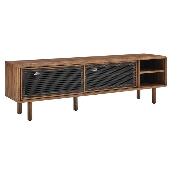 Modway Furniture Kurtis 60" TV Stand by Modway - Industrial Chic Design with Sliding Doors, Easy Cable Management & Storage Walnut EEI-6234-WAL