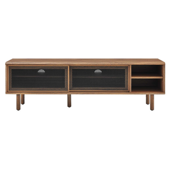Modway Furniture Kurtis 60" TV Stand by Modway - Industrial Chic Design with Sliding Doors, Easy Cable Management & Storage Walnut EEI-6234-WAL