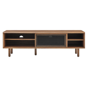 Modway Furniture Kurtis 60" TV Stand by Modway - Industrial Chic Design with Sliding Doors, Easy Cable Management & Storage Walnut EEI-6234-WAL