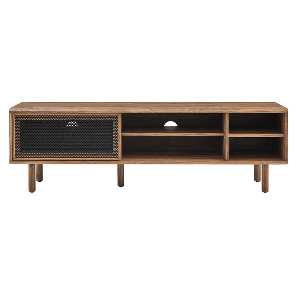 Modway Furniture Kurtis 60" TV Stand by Modway - Industrial Chic Design with Sliding Doors, Easy Cable Management & Storage Walnut EEI-6234-WAL