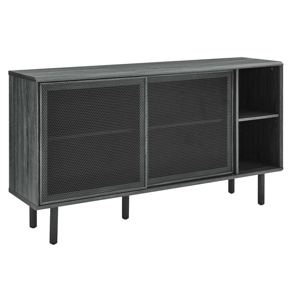 Modway Furniture Kurtis 59" Sideboard by Modway – Modern Industrial Storage with Sliding Metal Mesh Doors for Home Use Charcoal EEI-6235-CHA