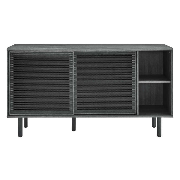 Modway Furniture Kurtis 59" Sideboard by Modway – Modern Industrial Storage with Sliding Metal Mesh Doors for Home Use Charcoal EEI-6235-CHA