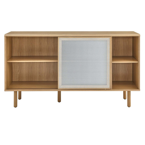 Modway Furniture Kurtis 59" Sideboard by Modway – Modern Industrial Storage with Sliding Metal Mesh Doors for Home Use Oak EEI-6235-OAK