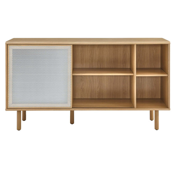 Modway Furniture Kurtis 59" Sideboard by Modway – Modern Industrial Storage with Sliding Metal Mesh Doors for Home Use Oak EEI-6235-OAK