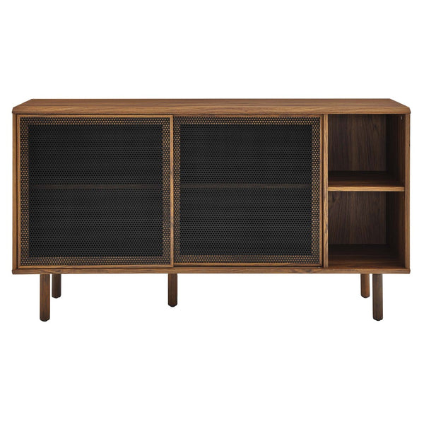 Modway Furniture Kurtis 59" Sideboard by Modway – Modern Industrial Storage with Sliding Metal Mesh Doors for Home Use Walnut EEI-6235-WAL