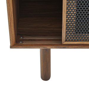 Modway Furniture Kurtis 59" Sideboard by Modway – Modern Industrial Storage with Sliding Metal Mesh Doors for Home Use Walnut EEI-6235-WAL