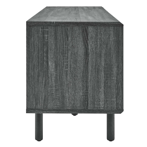 Modway Furniture Kurtis 67" Industrial TV and Vinyl Record Stand - Stylish Media Console with Storage Solutions Charcoal EEI-6236-CHA