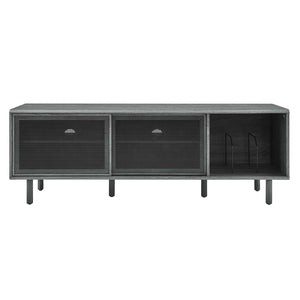 Modway Furniture Kurtis 67" Industrial TV and Vinyl Record Stand - Stylish Media Console with Storage Solutions Charcoal EEI-6236-CHA