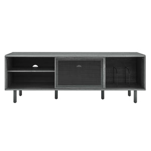 Modway Furniture Kurtis 67" Industrial TV and Vinyl Record Stand - Stylish Media Console with Storage Solutions Charcoal EEI-6236-CHA