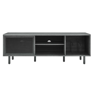 Modway Furniture Kurtis 67" Industrial TV and Vinyl Record Stand - Stylish Media Console with Storage Solutions Charcoal EEI-6236-CHA