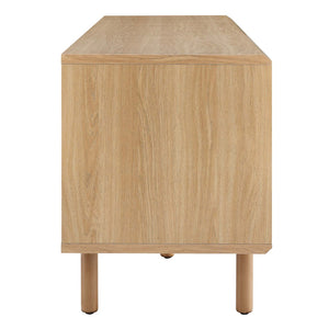 Modway Furniture Kurtis 67" Industrial TV and Vinyl Record Stand - Stylish Media Console with Storage Solutions Oak EEI-6236-OAK