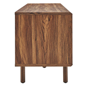 Modway Furniture Kurtis 67" Industrial TV and Vinyl Record Stand - Stylish Media Console with Storage Solutions Walnut EEI-6236-WAL