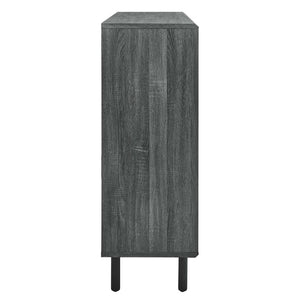 Modway Furniture Kurtis 47" Display Cabinet - Modern Industrial Storage Solution with Metal Mesh Doors and Shelves Charcoal EEI-6237-CHA