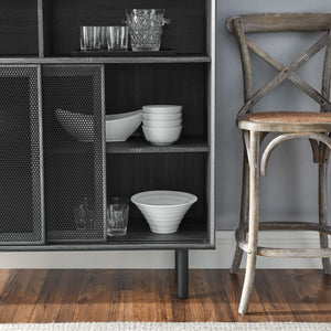 Modway Furniture Kurtis 47" Display Cabinet - Modern Industrial Storage Solution with Metal Mesh Doors and Shelves Charcoal EEI-6237-CHA