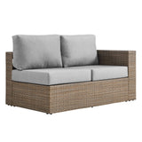 Modway Furniture Convene Outdoor Patio Outdoor Patio Right-Arm Loveseat Cappuccino Gray 35 x 56.5 x 25.5