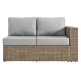 Modway Furniture Convene Outdoor Patio Outdoor Patio Right-Arm Loveseat Cappuccino Gray 35 x 56.5 x 25.5