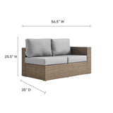 Modway Furniture Convene Outdoor Patio Outdoor Patio Right-Arm Loveseat Cappuccino Gray 35 x 56.5 x 25.5