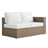 Modway Furniture Convene Outdoor Patio Outdoor Patio Right-Arm Loveseat Cappuccino White 35 x 56.5 x 25.5