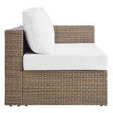 Modway Furniture Convene Outdoor Patio Outdoor Patio Right-Arm Loveseat Cappuccino White 35 x 56.5 x 25.5