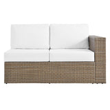 Modway Furniture Convene Outdoor Patio Outdoor Patio Right-Arm Loveseat Cappuccino White 35 x 56.5 x 25.5