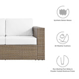 Modway Furniture Convene Outdoor Patio Outdoor Patio Right-Arm Loveseat Cappuccino White 35 x 56.5 x 25.5