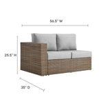 Modway Furniture Convene Outdoor Patio Outdoor Patio Left-Arm Loveseat Cappuccino Gray 35 x 56.5 x 25.5