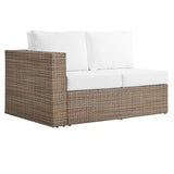 Modway Furniture Convene Outdoor Patio Outdoor Patio Left-Arm Loveseat Cappuccino White 35 x 56.5 x 25.5