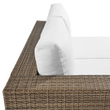 Modway Furniture Convene Outdoor Patio Outdoor Patio Left-Arm Loveseat Cappuccino White 35 x 56.5 x 25.5