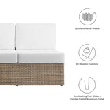 Modway Furniture Convene Outdoor Patio Outdoor Patio Left-Arm Loveseat Cappuccino White 35 x 56.5 x 25.5