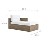 Modway Furniture Convene Outdoor Patio Outdoor Patio Right-Arm Chaise Cappuccino White 35 x 64 x 25.5