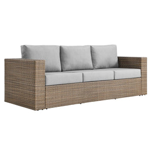 Modway Furniture Convene Outdoor Patio Sofa by Modway - Durable, Weather-Resistant Comfort for All Your Gatherings Cappuccino Gray EEI-6245-CAP-GRY