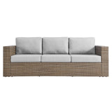 Modway Furniture Convene Outdoor Patio Outdoor Patio Sofa Cappuccino Gray 35 x 88.5 x 25.5