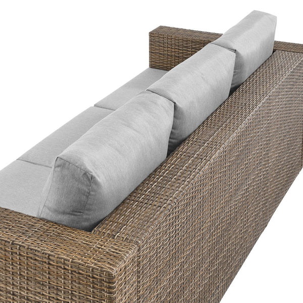 Modway Furniture Convene Outdoor Patio Sofa by Modway - Durable, Weather-Resistant Comfort for All Your Gatherings Cappuccino Gray EEI-6245-CAP-GRY