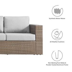 Modway Furniture Convene Outdoor Patio Sofa by Modway - Durable, Weather-Resistant Comfort for All Your Gatherings Cappuccino Gray EEI-6245-CAP-GRY