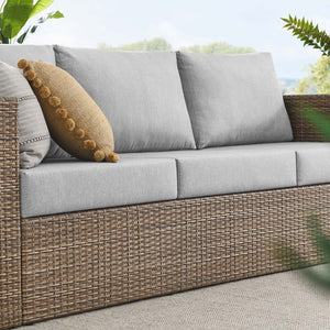 Modway Furniture Convene Outdoor Patio Sofa by Modway - Durable, Weather-Resistant Comfort for All Your Gatherings Cappuccino Gray EEI-6245-CAP-GRY