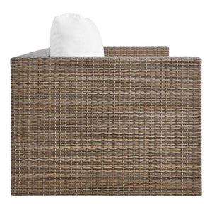 Modway Furniture Convene Outdoor Patio Sofa by Modway - Durable, Weather-Resistant Comfort for All Your Gatherings Cappuccino White EEI-6245-CAP-WHI