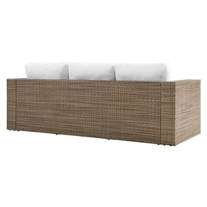 Modway Furniture Convene Outdoor Patio Sofa by Modway - Durable, Weather-Resistant Comfort for All Your Gatherings Cappuccino White EEI-6245-CAP-WHI
