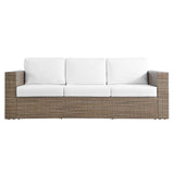 Modway Furniture Convene Outdoor Patio Outdoor Patio Sofa Cappuccino White 35 x 88.5 x 25.5