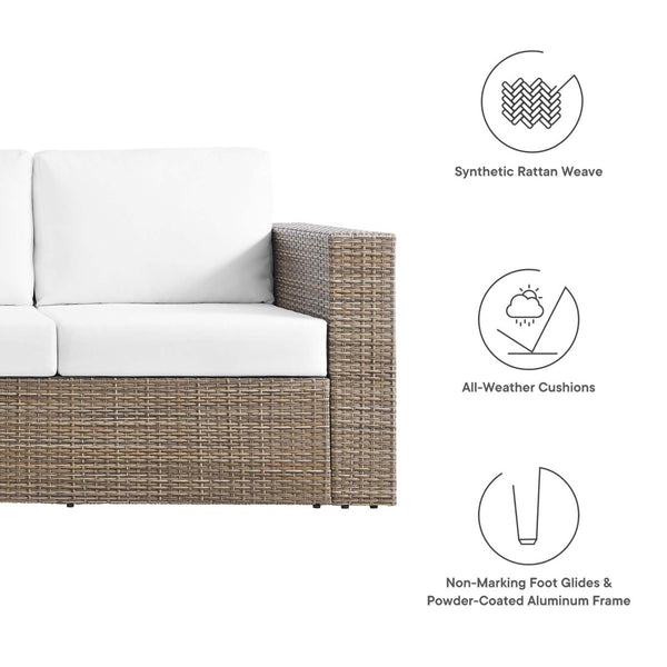 Modway Furniture Convene Outdoor Patio Sofa by Modway - Durable, Weather-Resistant Comfort for All Your Gatherings Cappuccino White EEI-6245-CAP-WHI