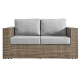 Modway Furniture Convene Outdoor Patio Outdoor Patio Loveseat Cappuccino Gray 35 x 63.5 x 25.5