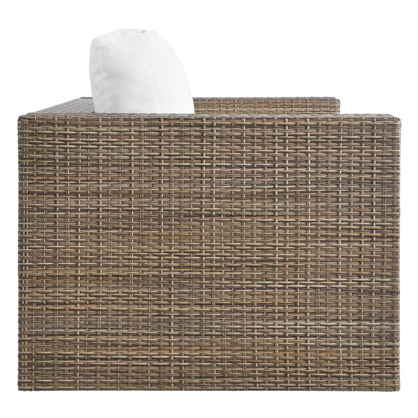 Modway Furniture Convene Outdoor Patio Loveseat - Stylish Two-Seater Sofa, Weather-Resistant Cushions, Easy Setup! EEI-6246-CAP-WHI