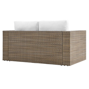 Modway Furniture Convene Outdoor Patio Loveseat - Stylish Two-Seater Sofa, Weather-Resistant Cushions, Easy Setup! EEI-6246-CAP-WHI