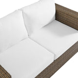 Modway Furniture Convene Outdoor Patio Outdoor Patio Loveseat Cappuccino White 35 x 63.5 x 25.5