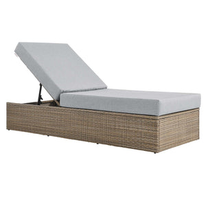 Modway Furniture Convene Outdoor Chaise Lounge Chair – Durable All-Weather Rattan, Plush Cushions for Ultimate Comfort Cappuccino Gray EEI-6247-CAP-GRY