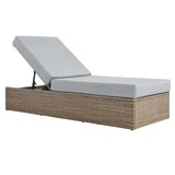 Modway Furniture Convene Outdoor Patio Outdoor Patio Chaise Lounge Chair Cappuccino Gray 77 x 30 x 17.5